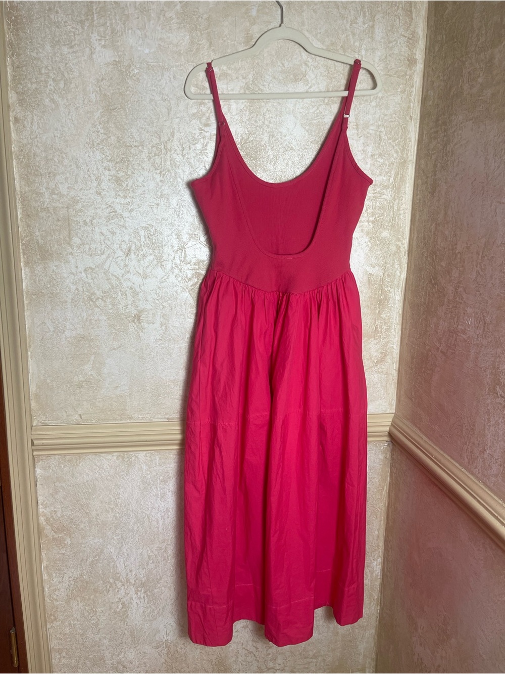 Free People Dylan Midi Dress Cotton Drop Waist Open Back Whimsical Fairy Sz L - Picture 7 of 13